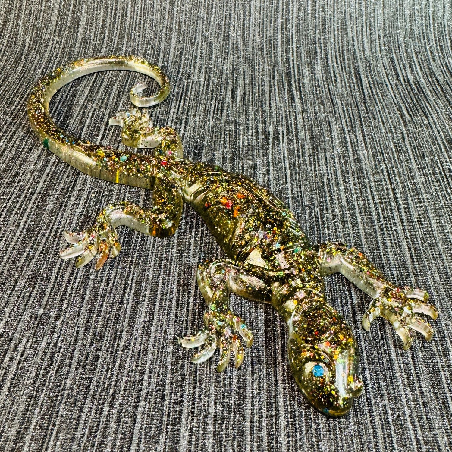 Gecko Lizard Reptile Multi Glitter Sparkling