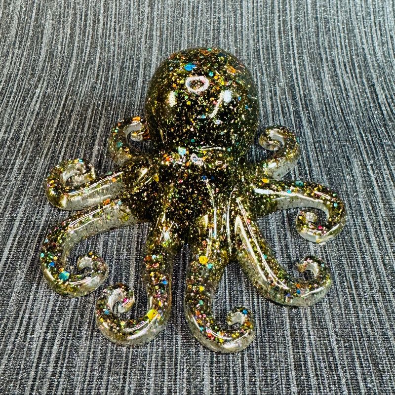 Octopus Resin Model Multi Glitter Sparkling