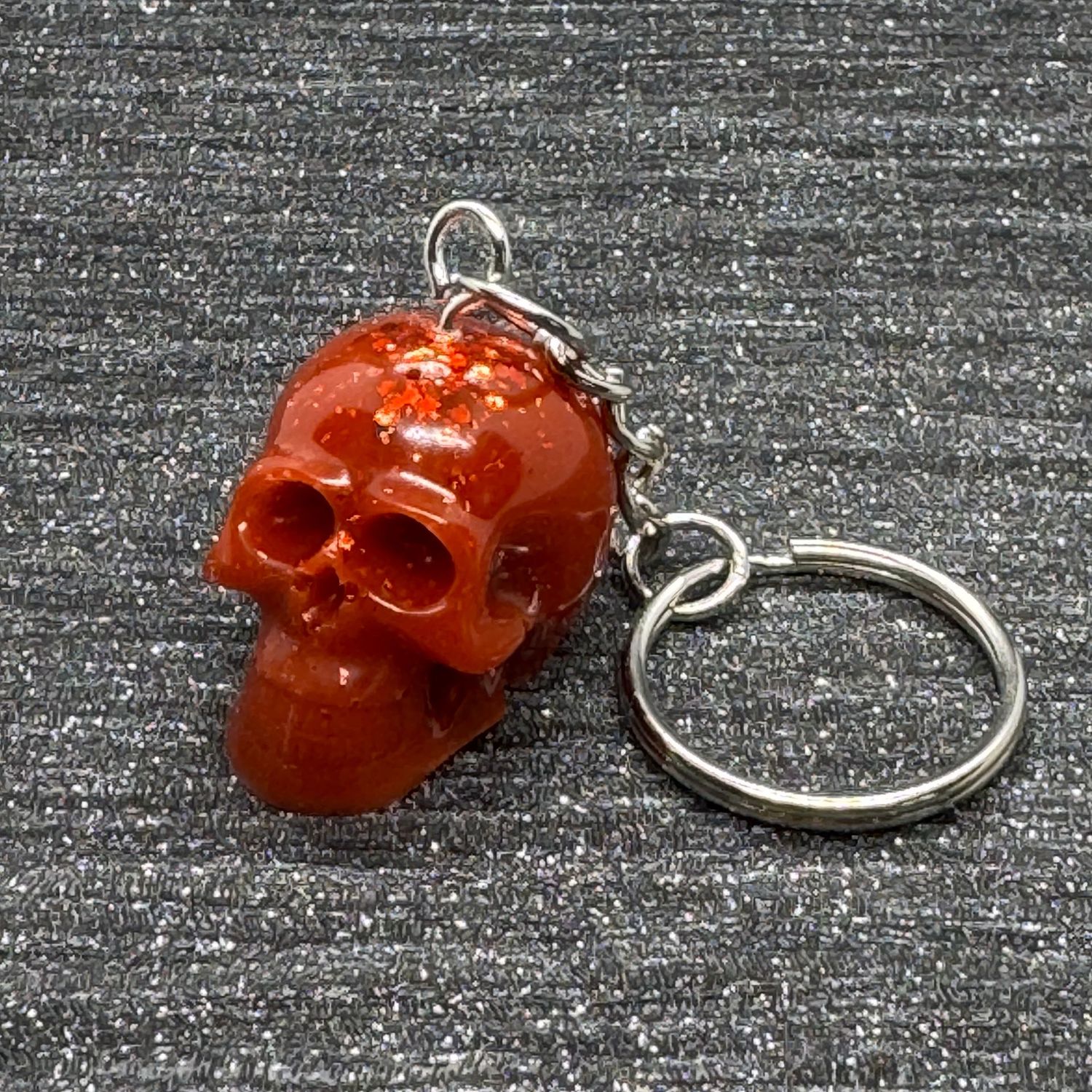 Skull 3D Sparkling Red Keyring Gift