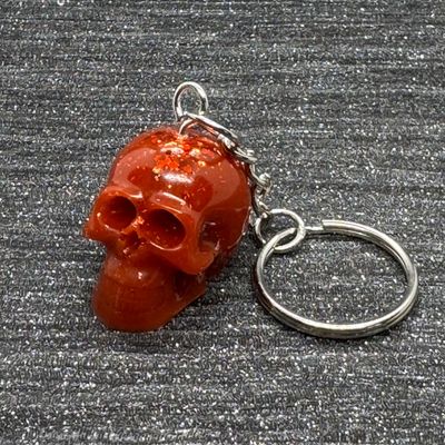 Skull 3D Sparkling Red Keyring Gift