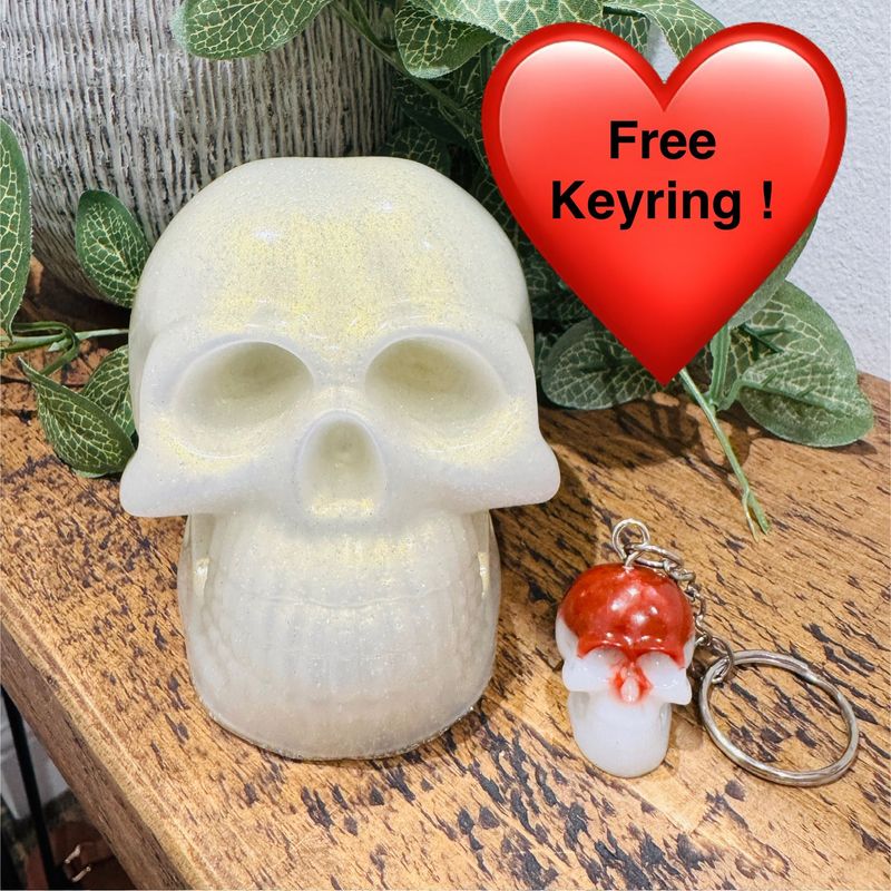 LARGE Ivory 3D Skull Decoration Model, paperweight or Bookend.