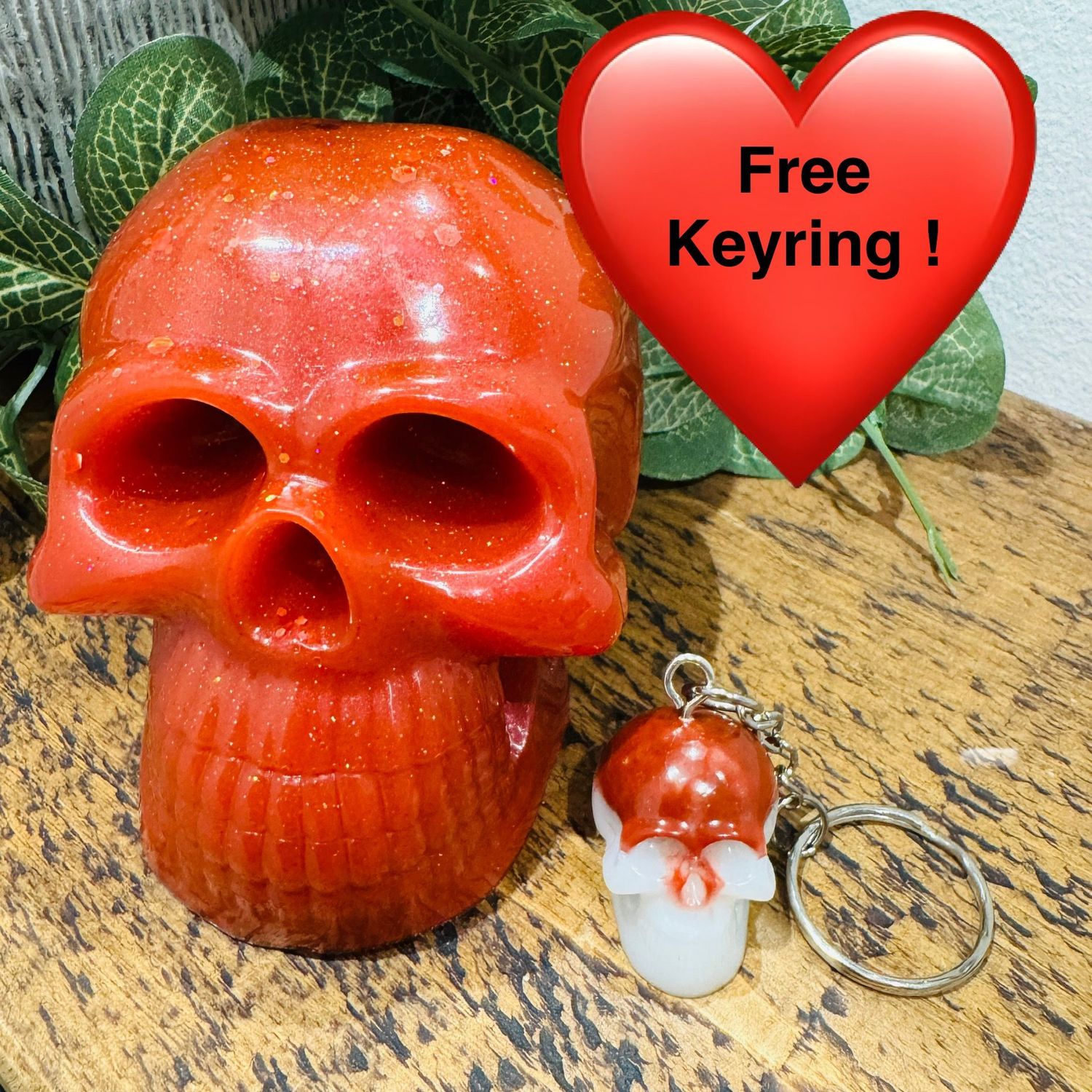 LARGE Pure Red 3D Skull Decoration Model, paperweight or Bookend.