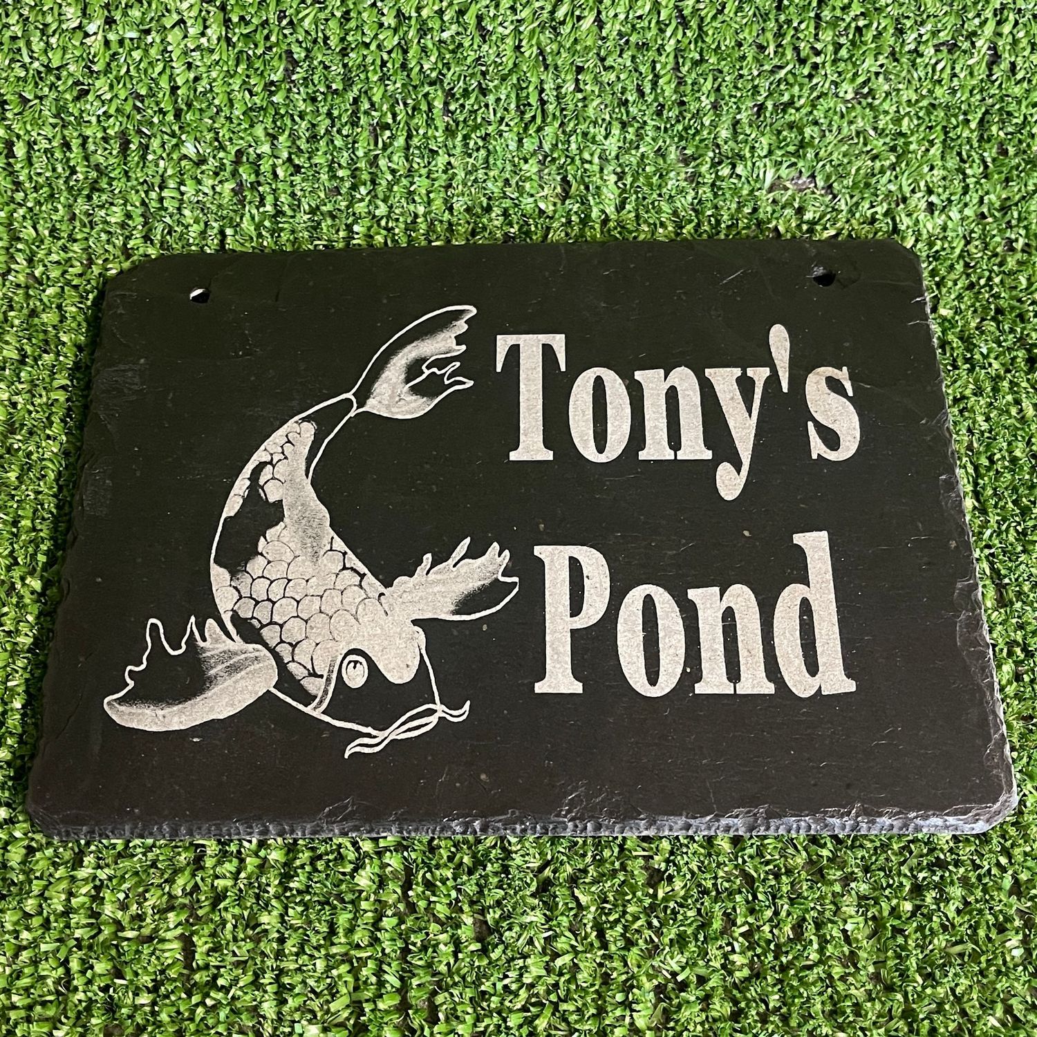 Custom Name Pond Slate Sign