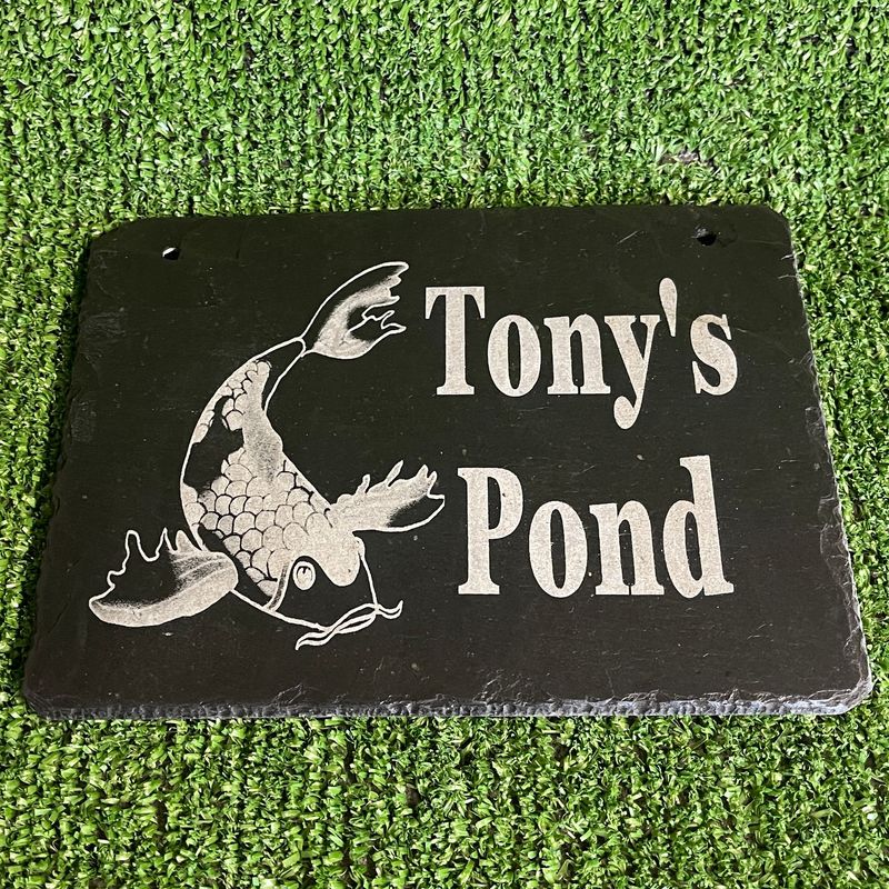 30x20cm Custom Name Pond Slate Sign