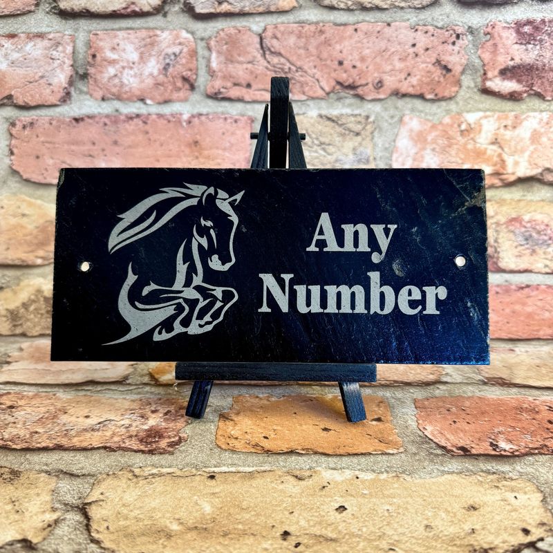 Horse Number House Slate Sign