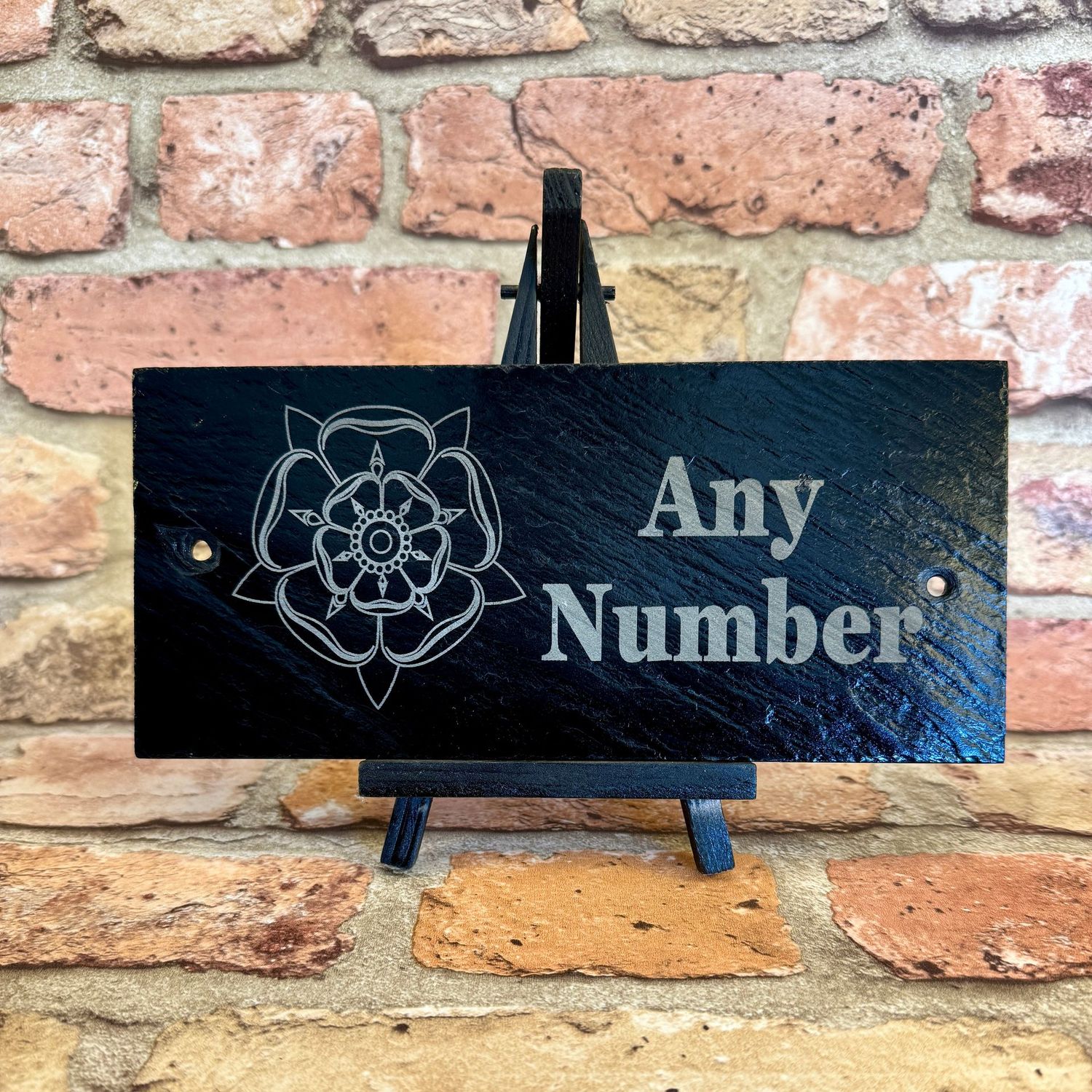 Yorkshire / Lancashire Rose House Number Slate Sign