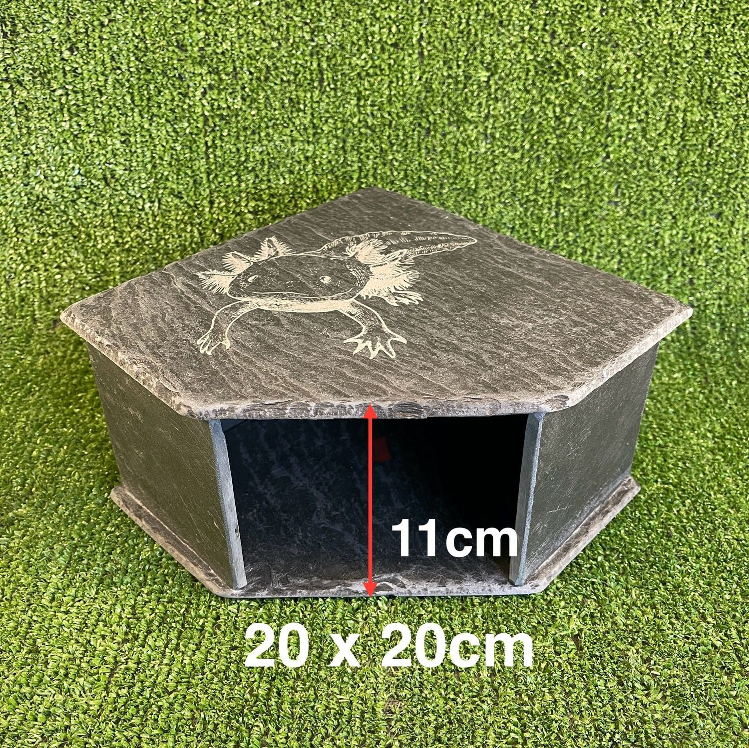 Axolotl Custom Engraved Slate Cave  11x20x20cm