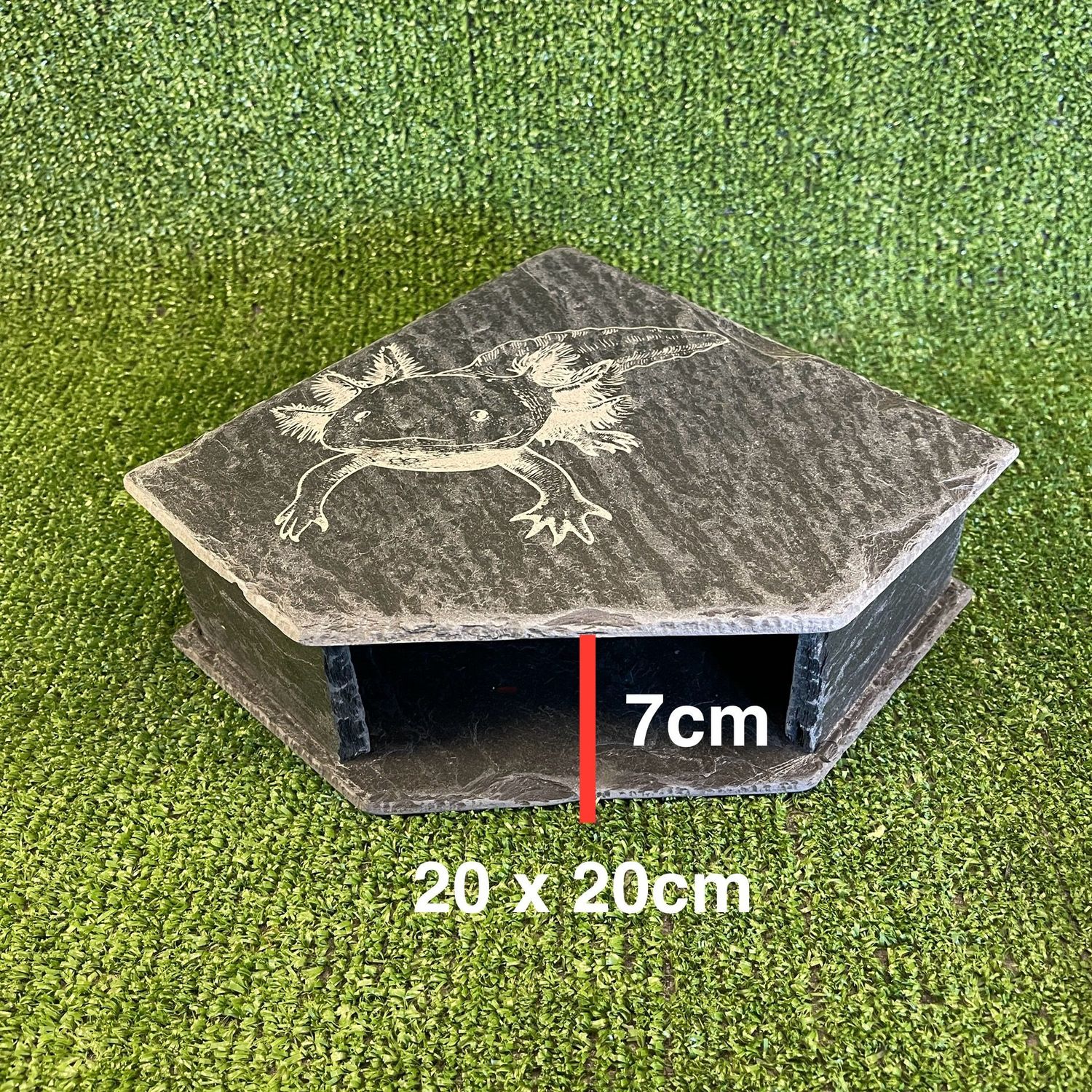 Axolotl Custom Engraved Slate Cave 7x20x20cm