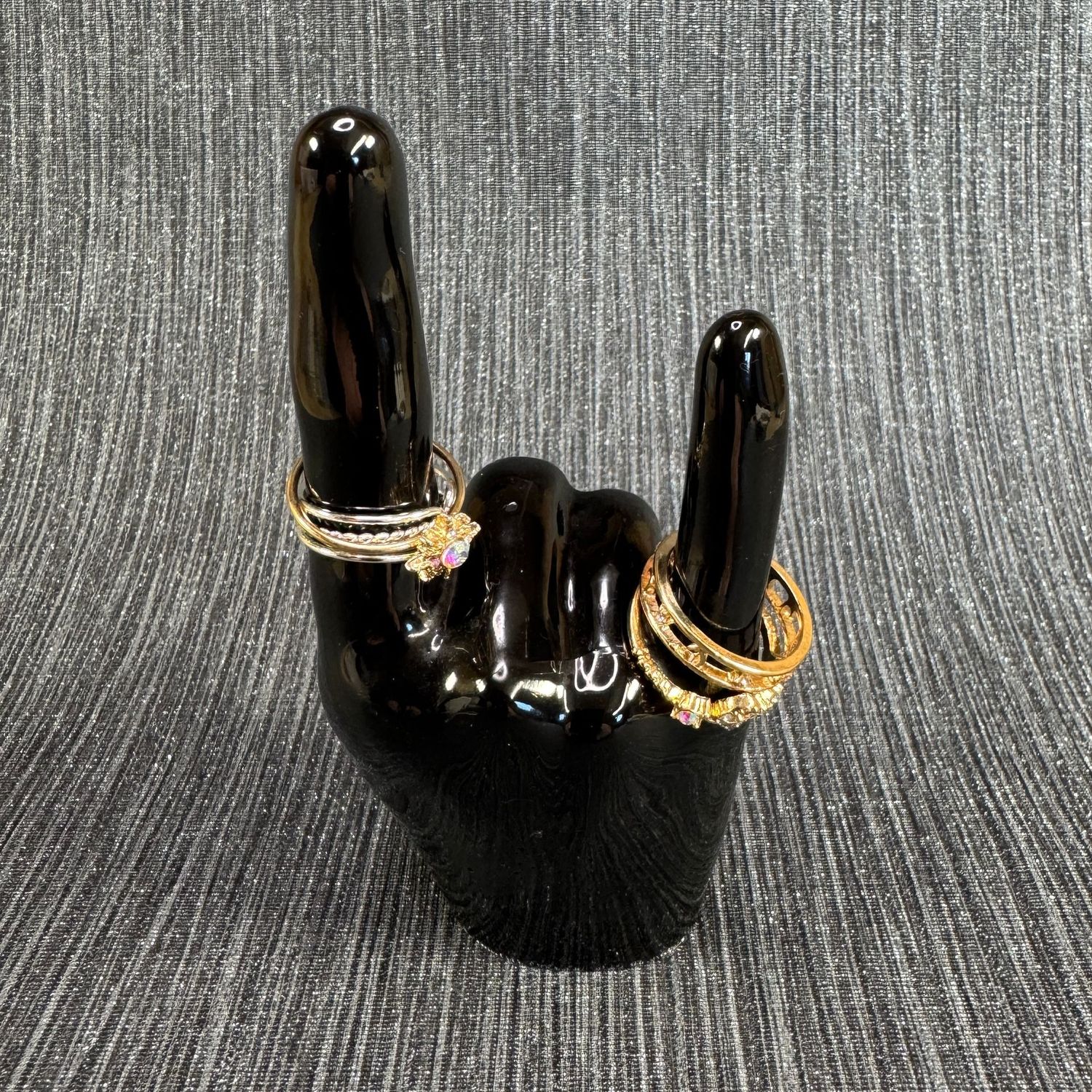 Black Jewelry Ring Hand Model