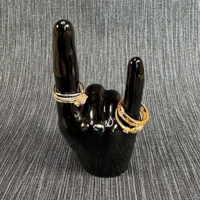 Black Jewelry Ring Hand Model