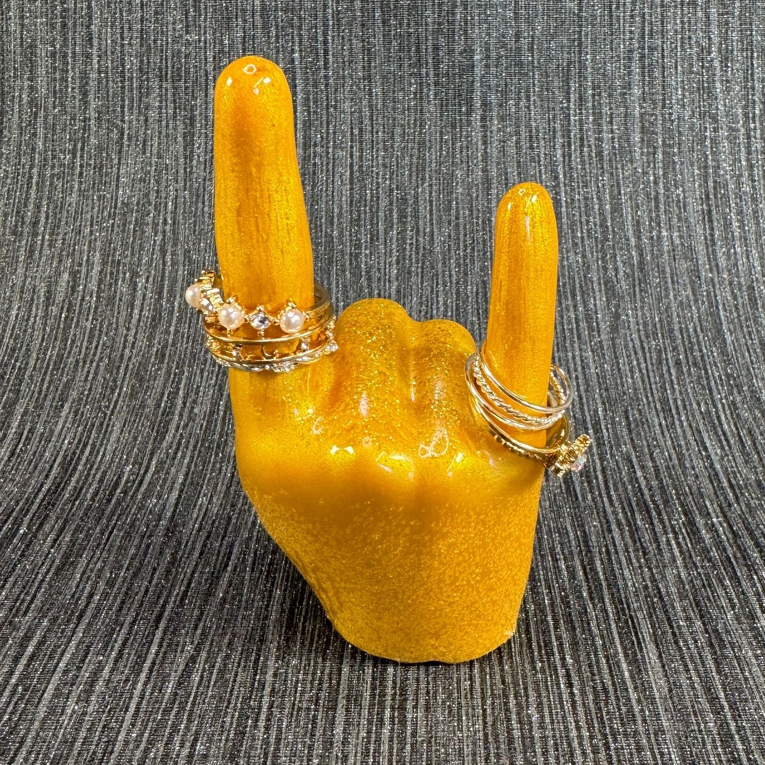 Golden Jewelry Ring Hand Model
