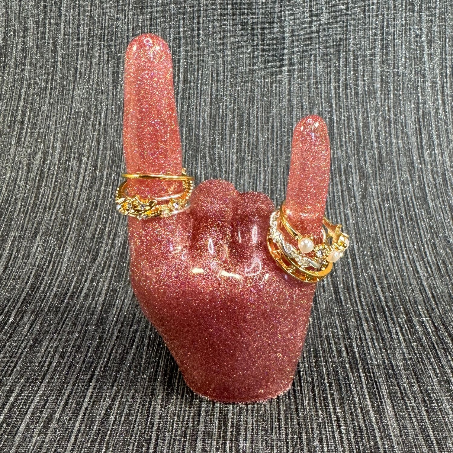 Rose Pink Jewelry Ring Hand Model