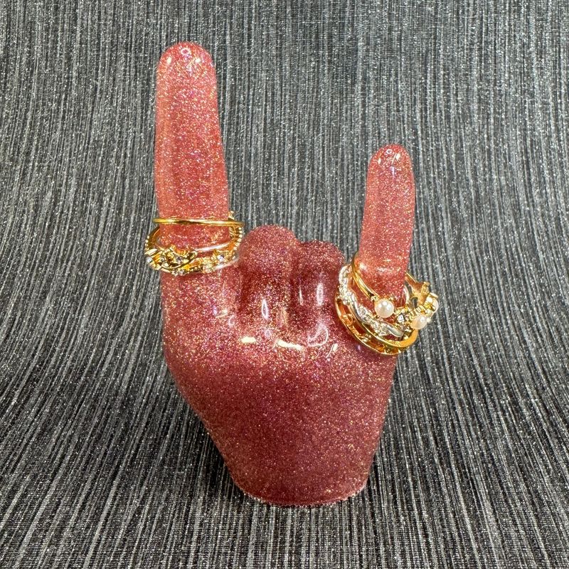 Rose Pink Jewelry Ring Hand Model