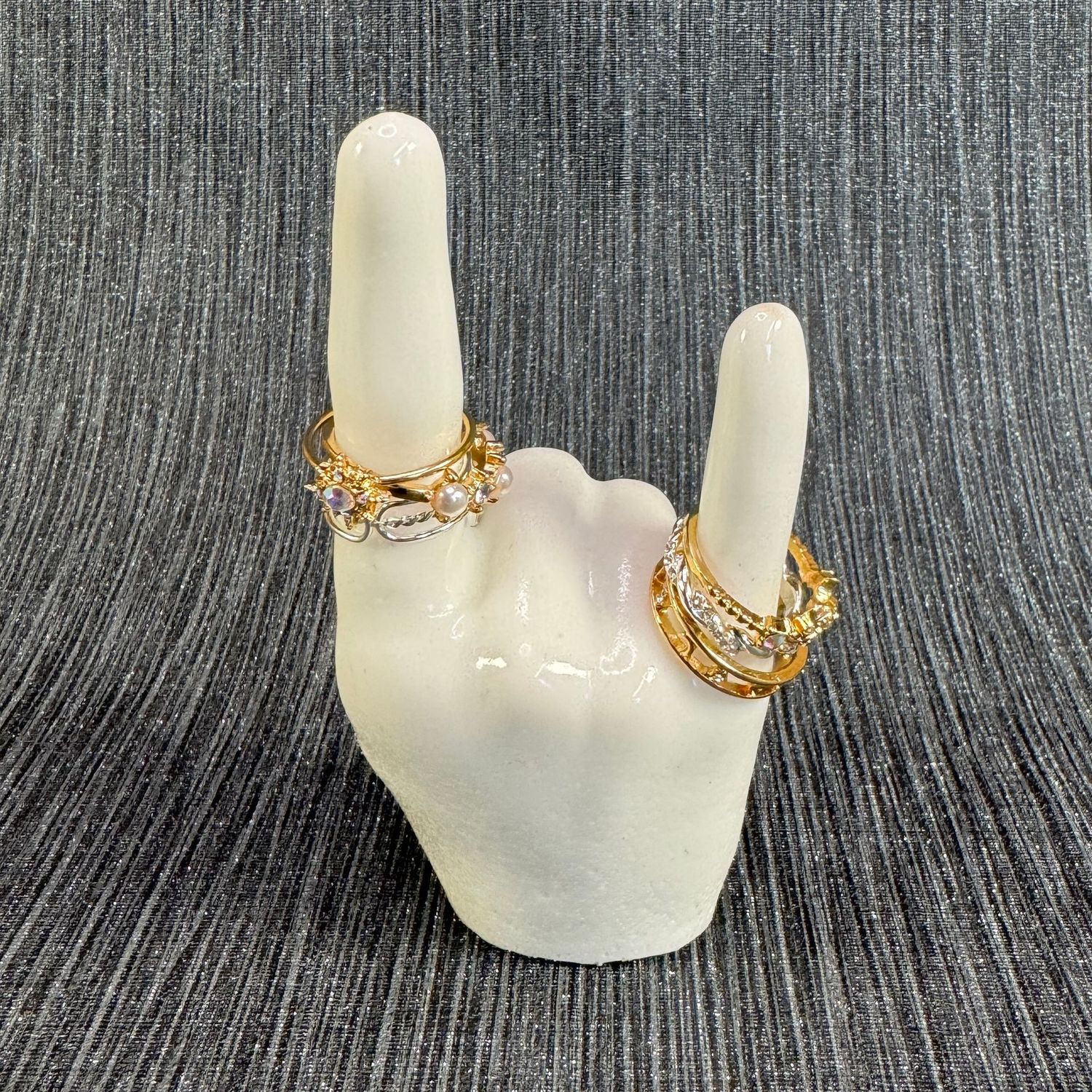 White Jewelry Ring Hand Model