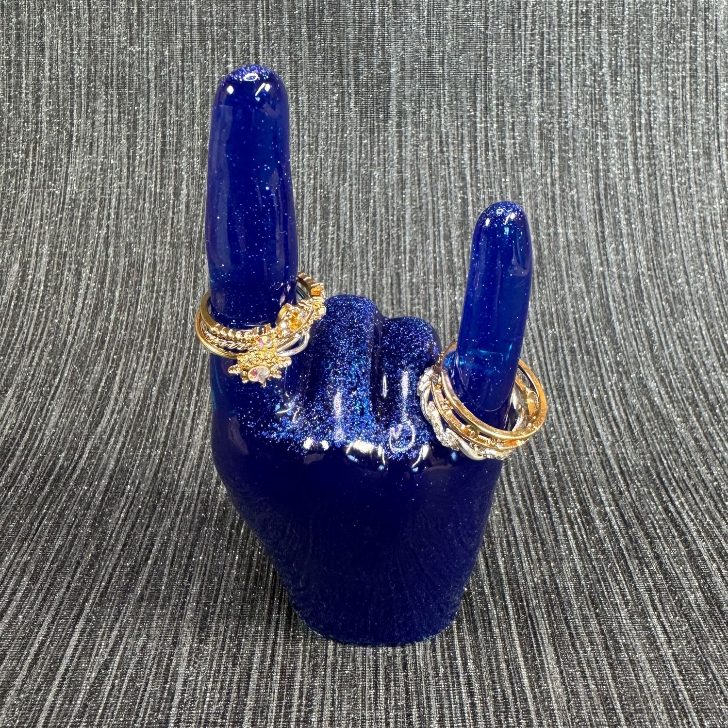 Blue Jewelry Ring Hand Model