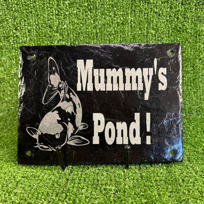 30x20cm Mummy's Pond Slate Garden Sign