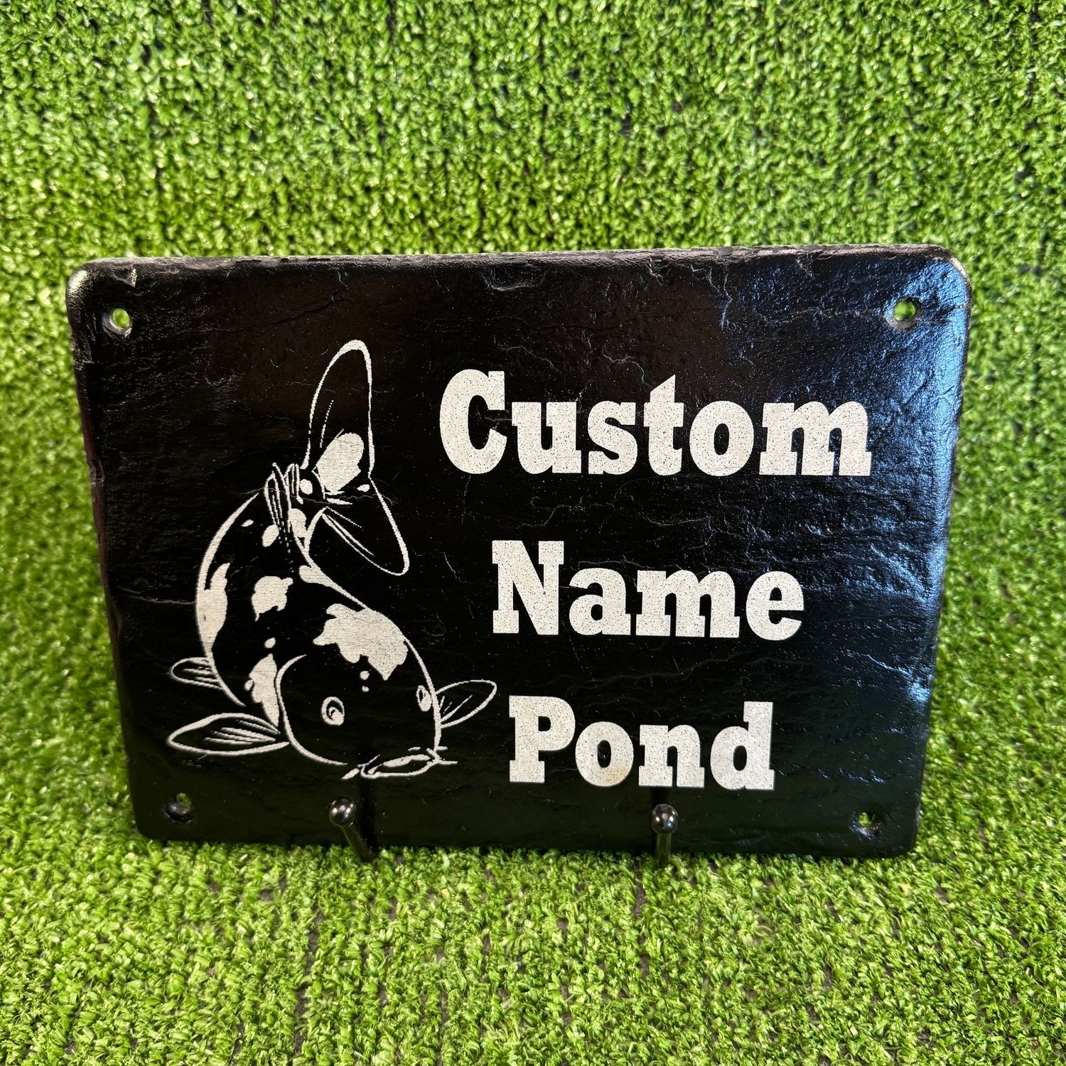 20x15cm Custom Name Pond Slate Garden Sign