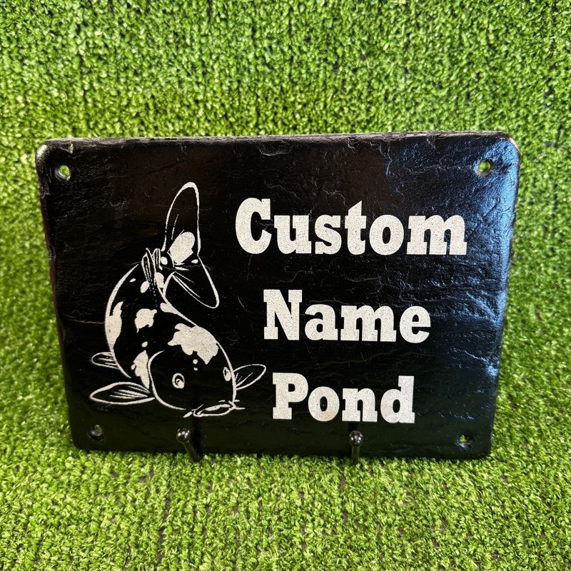 30x20cm Custom Name Pond Slate Garden Sign