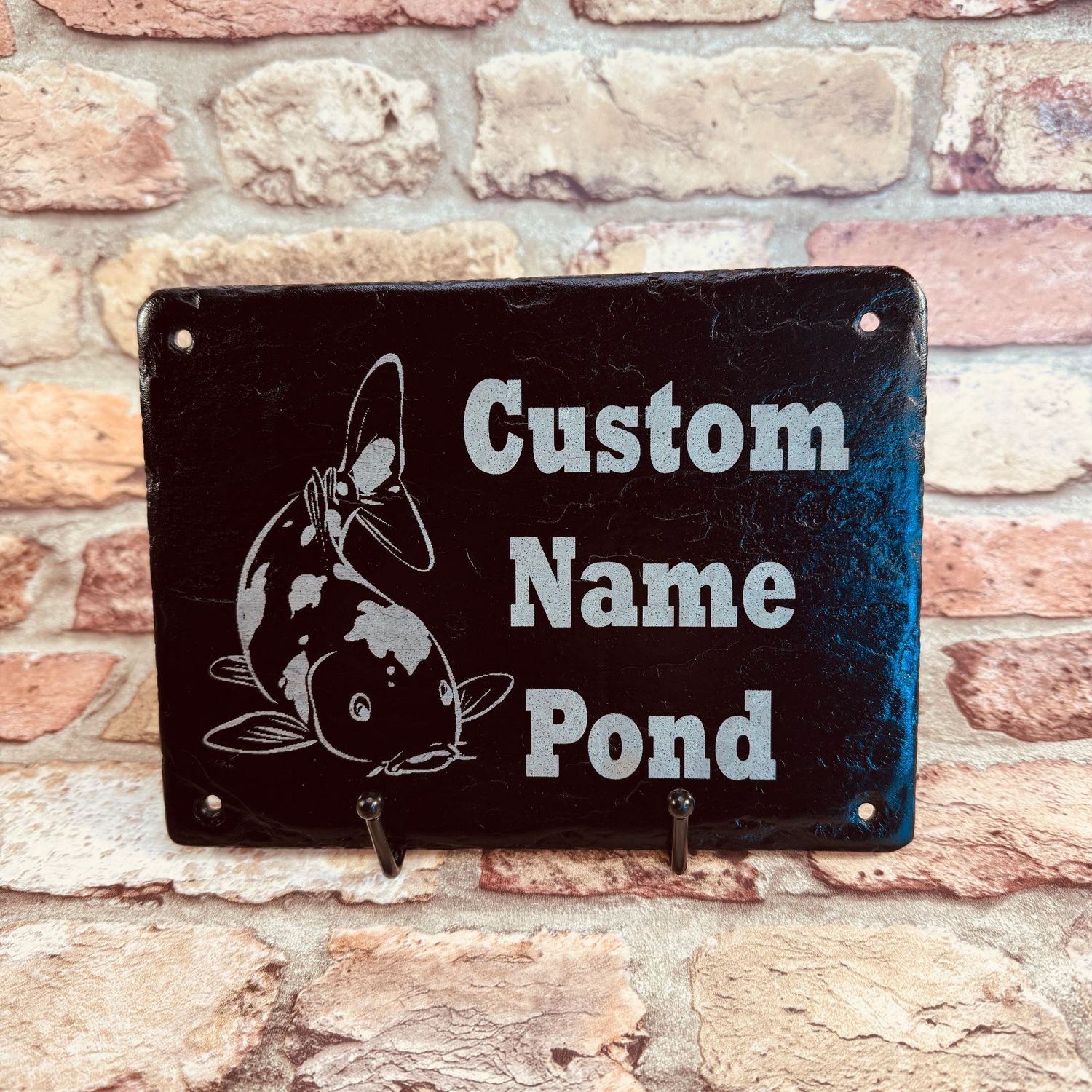 Custom Name Pond Slate Garden Sign