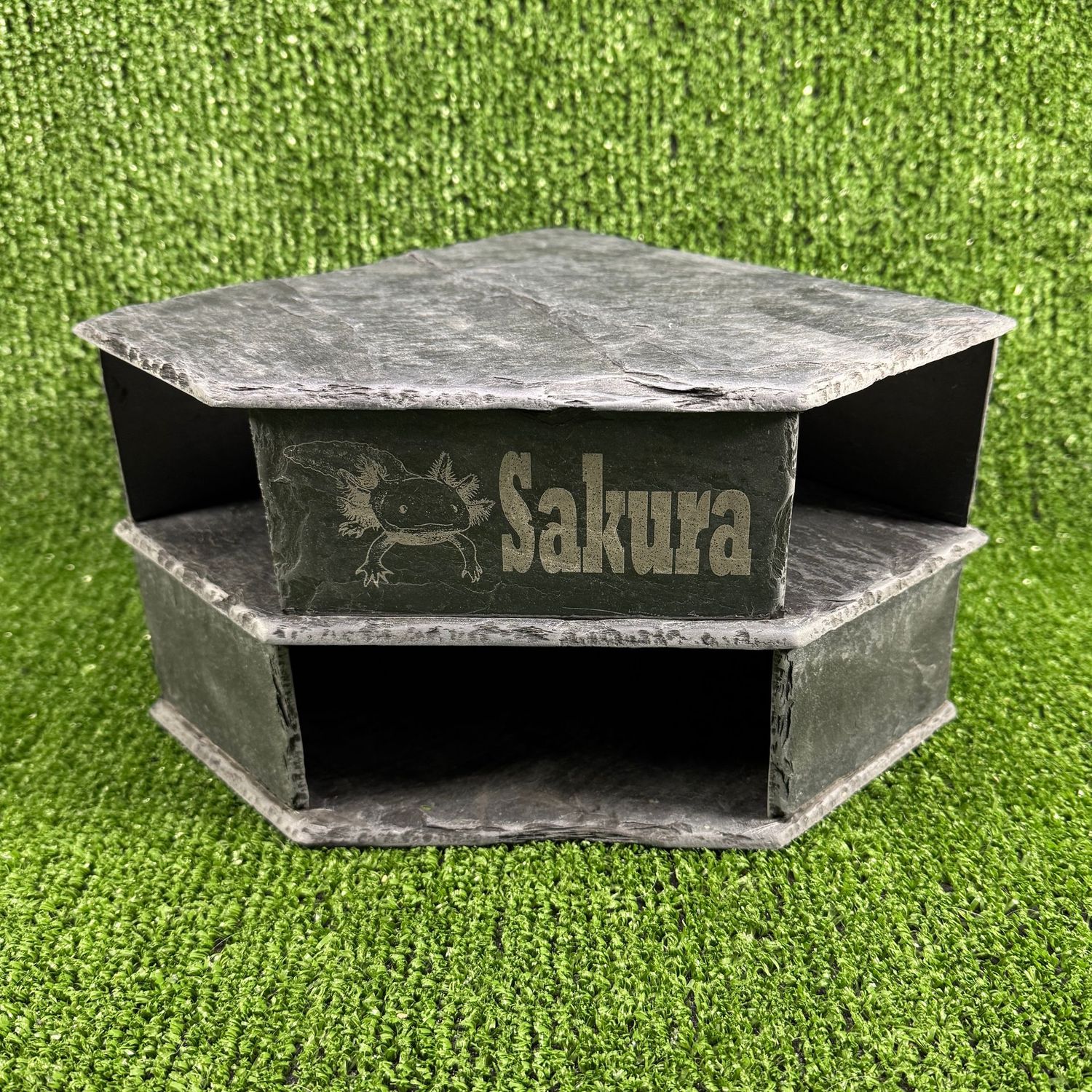 Double Slate Laser Engraved Cave With Name.