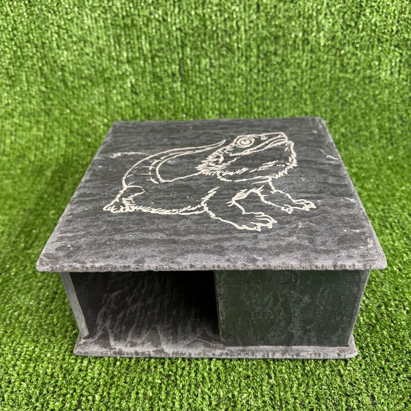 BEARDED DRAGON Reptile Slate Cave 9x20x20cm