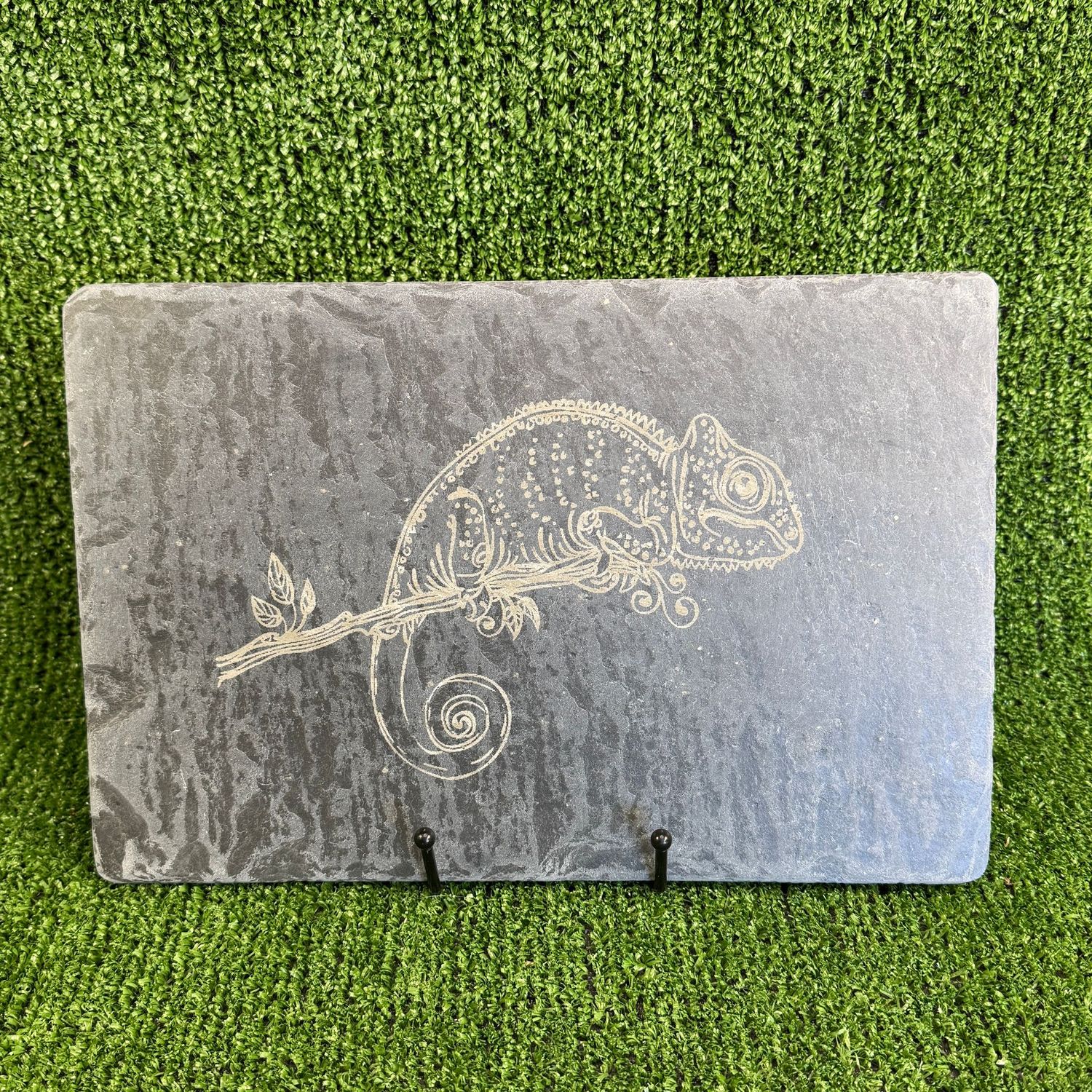 30x20cm Cameleon laser Engraved Sign.