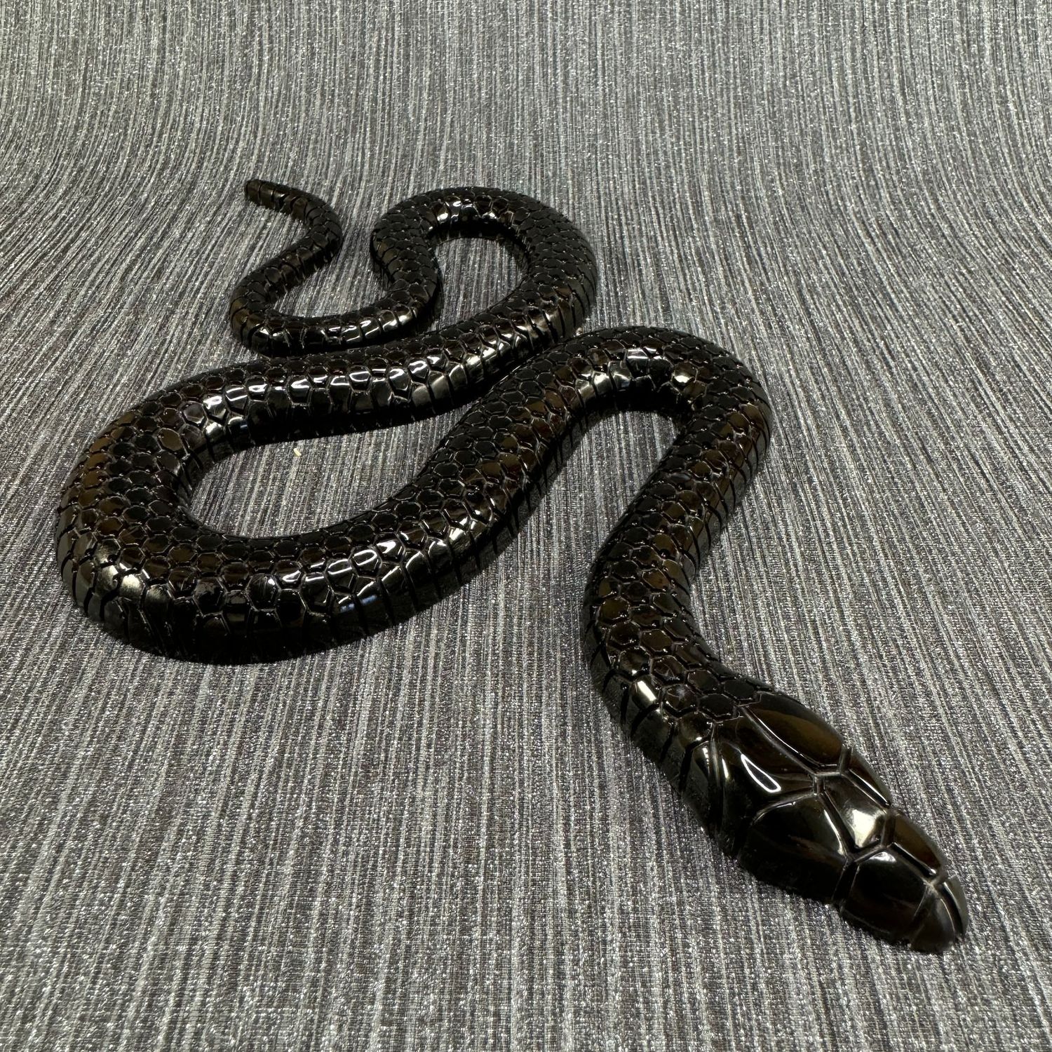 Black Snake Epoxy Resin Reptile Model
