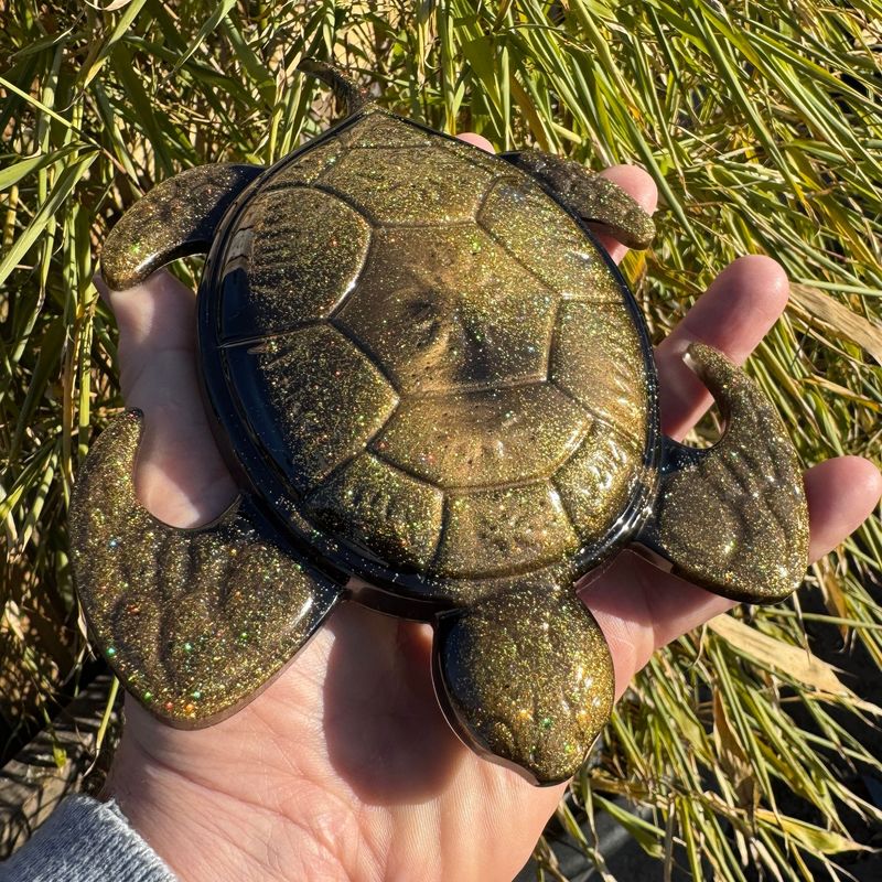 Turtle Black and Gold Colourful Resin Model Wall Art