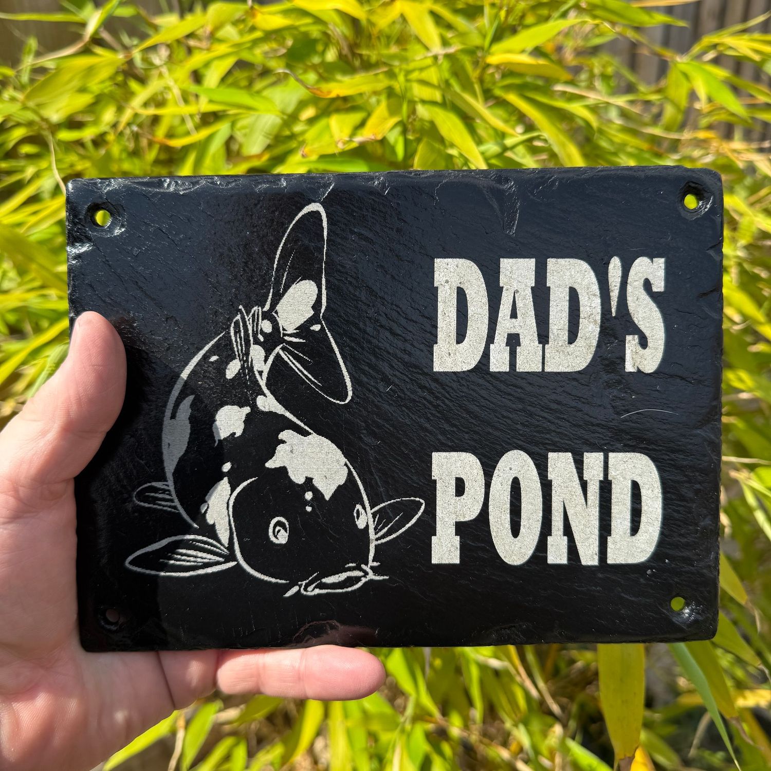30x20cm Slate Pond Sign Dad's Pond