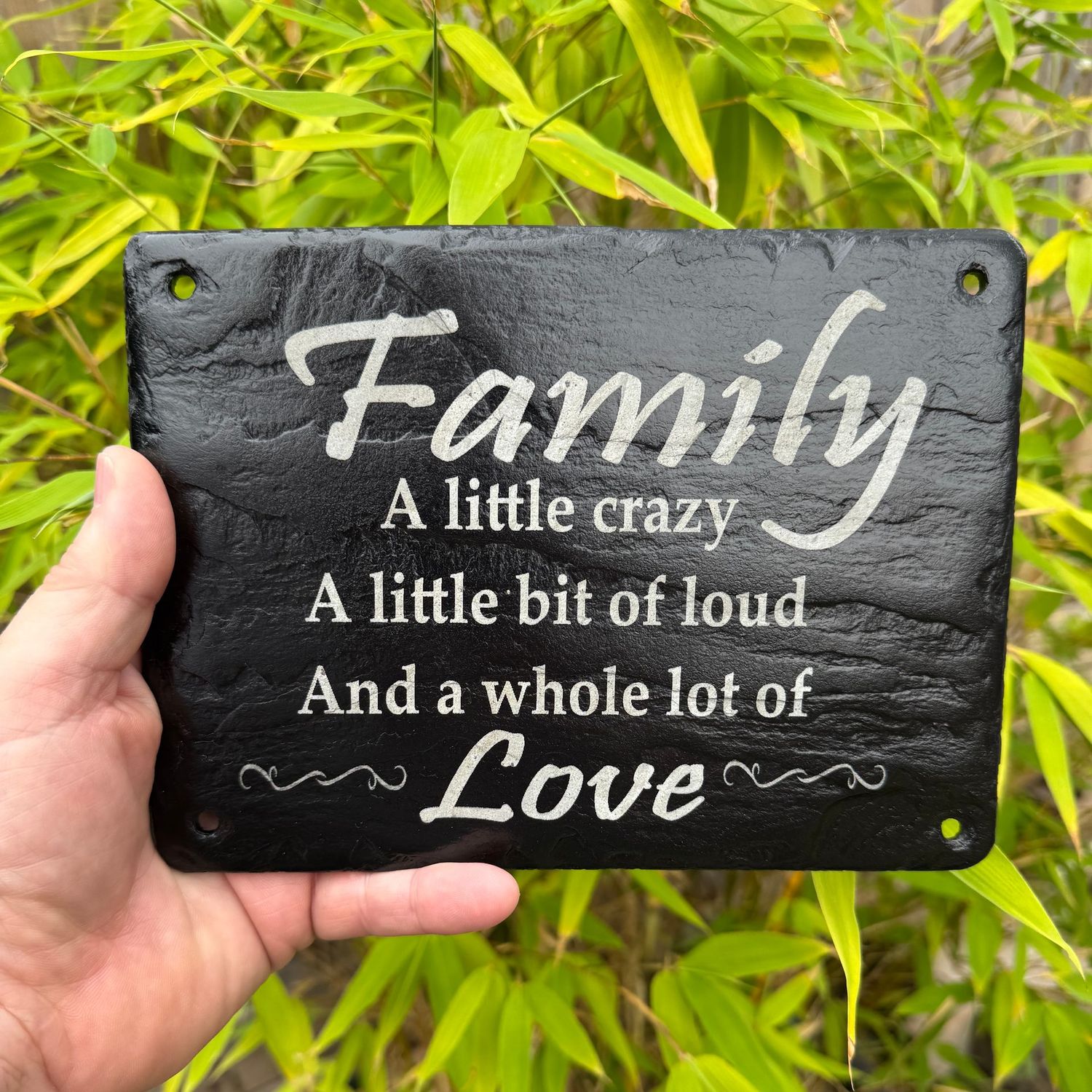 Family Love Natural Slate Sign