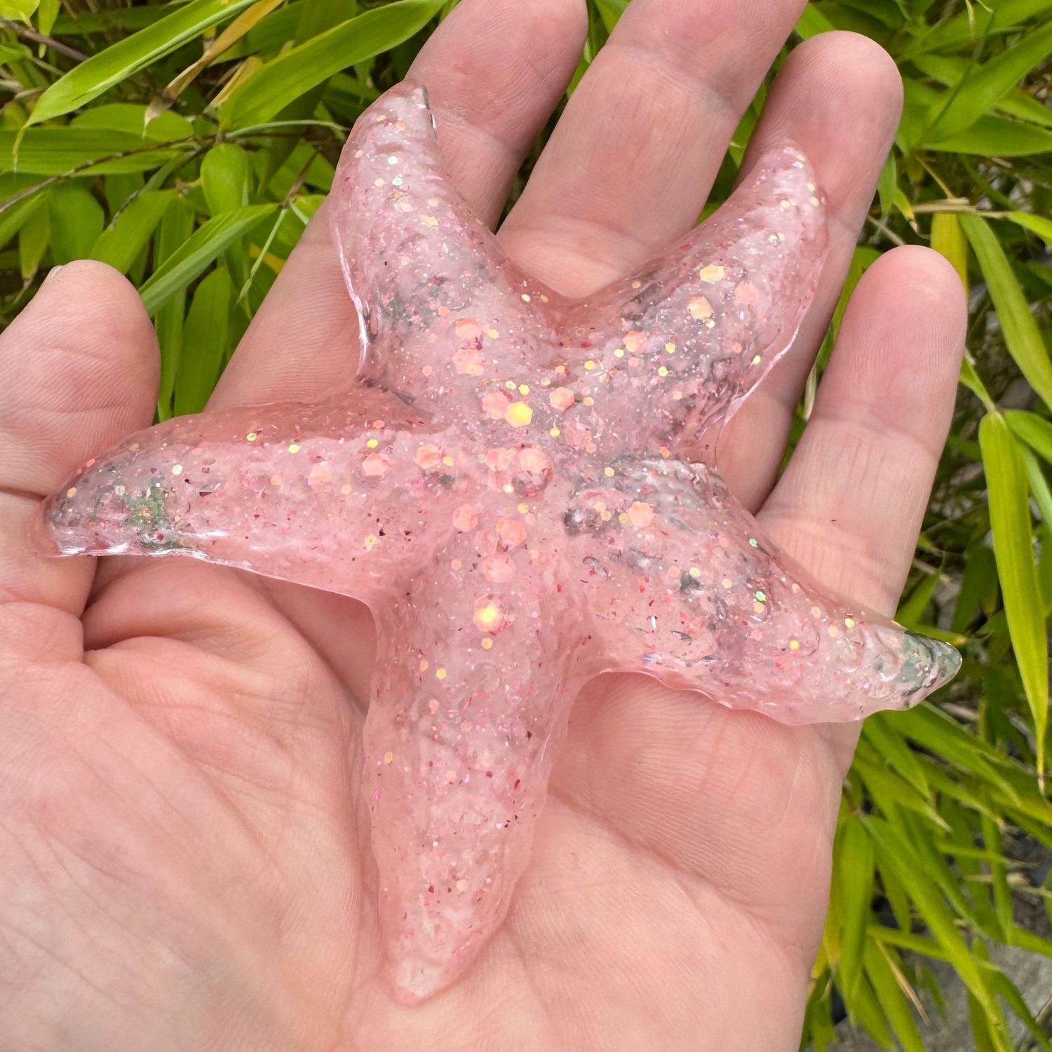 Beautiful Sparkling Pink Life size Starfish Model.