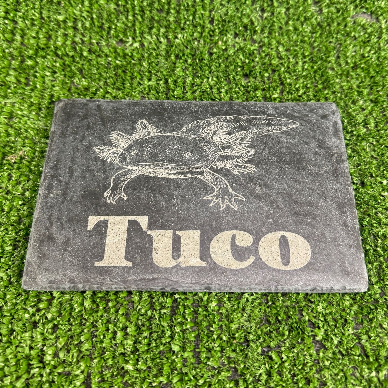 Style 1 Axolotl Laser engraved with Name