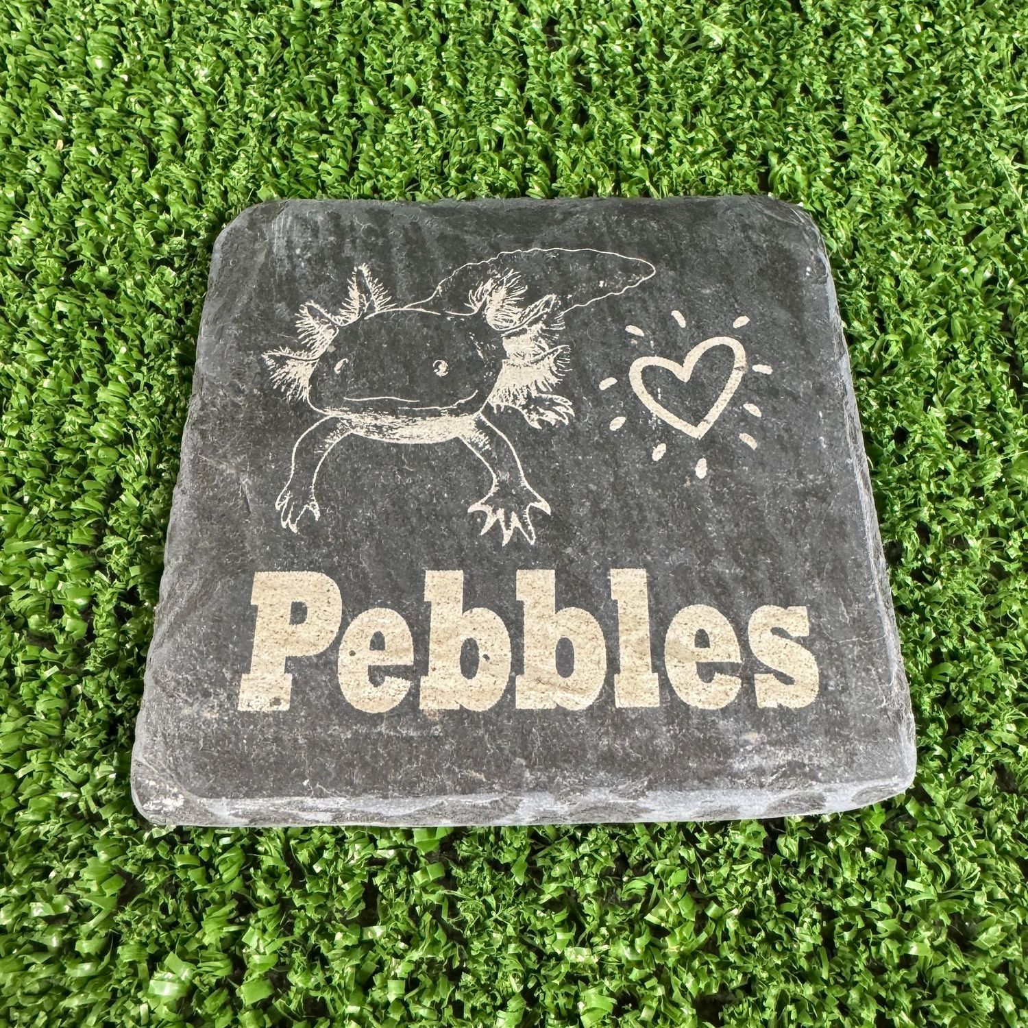 Style 3 Axolotl Laser engraved with Name