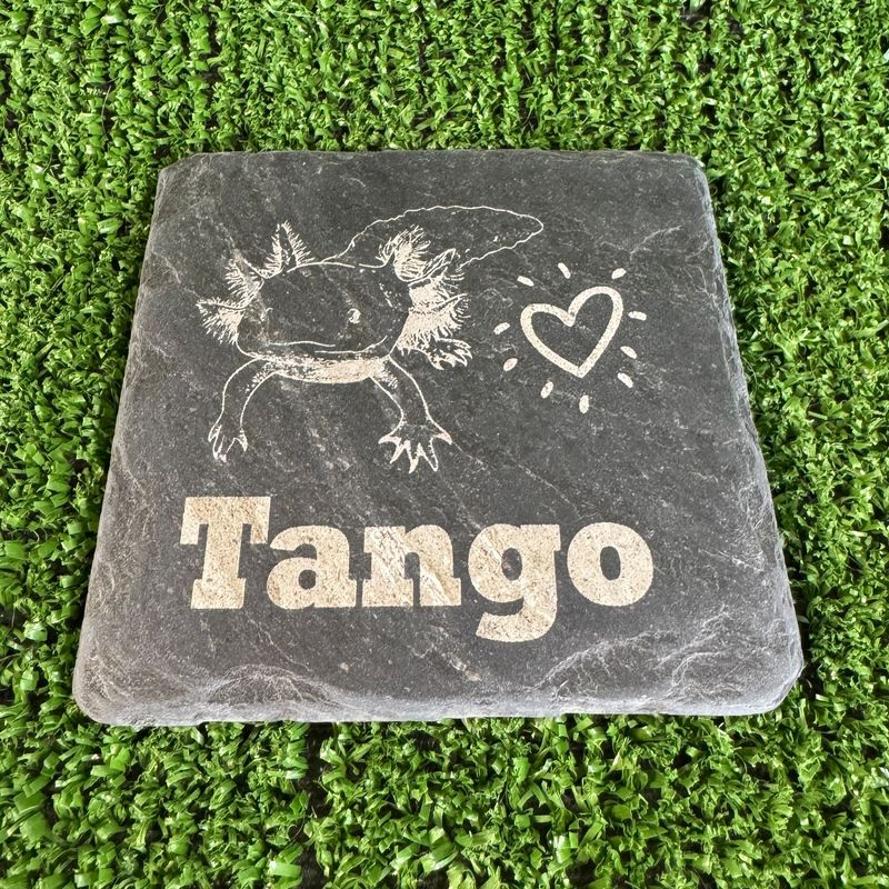 Style 3 Axolotl Laser engraved with Name