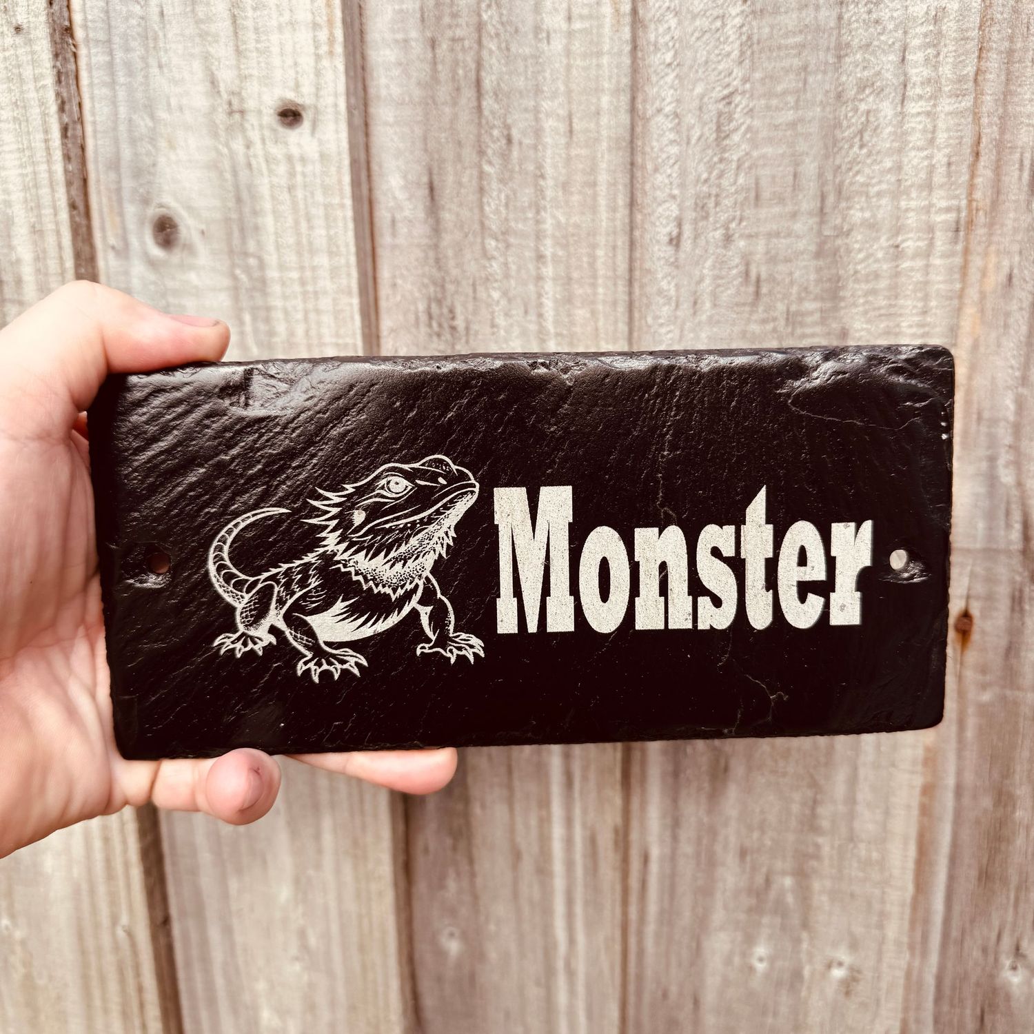 BEARDED DRAGON (2) Gloss Laser Engraved Vivarium Sign