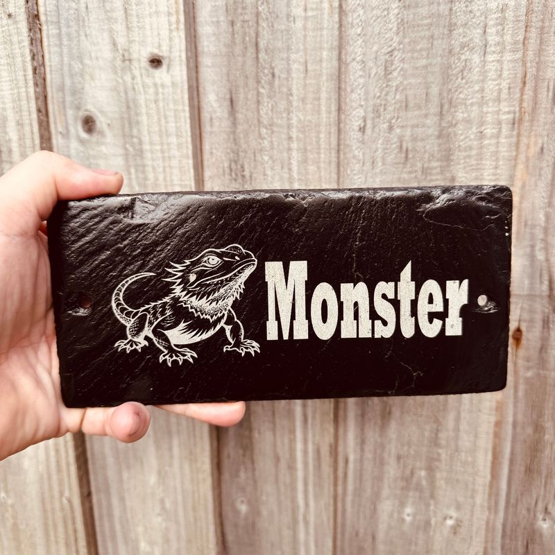 BEARDED DRAGON (2) Gloss Laser Engraved Vivarium Sign