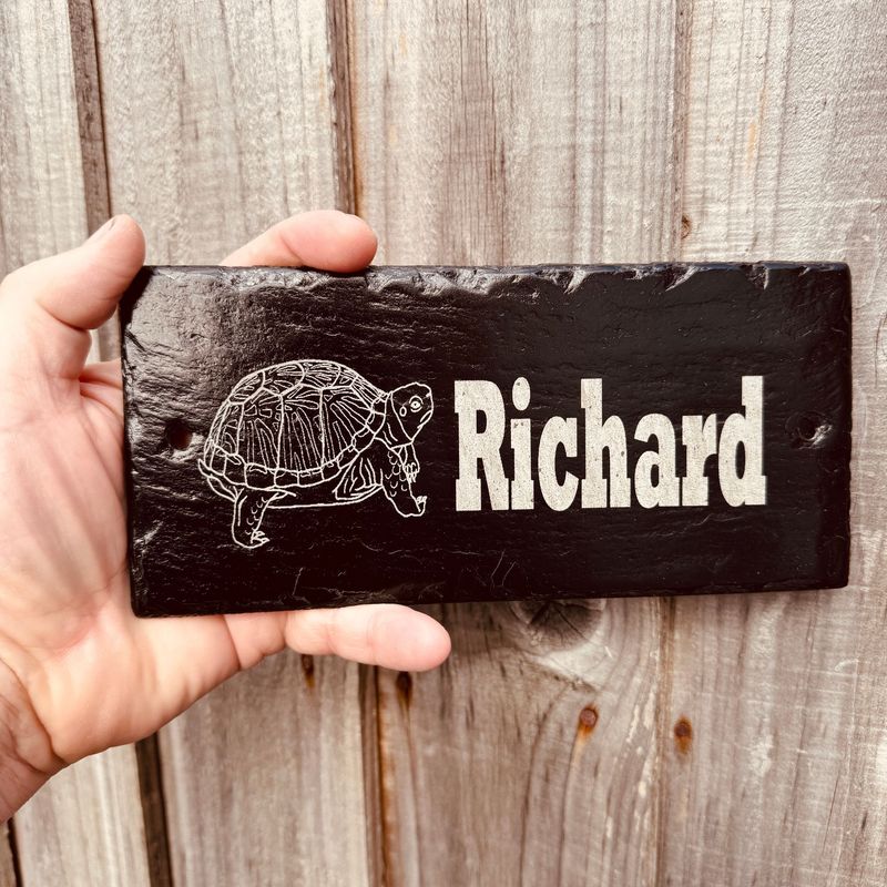 TORTOISE Gloss Laser Engraved House Sign