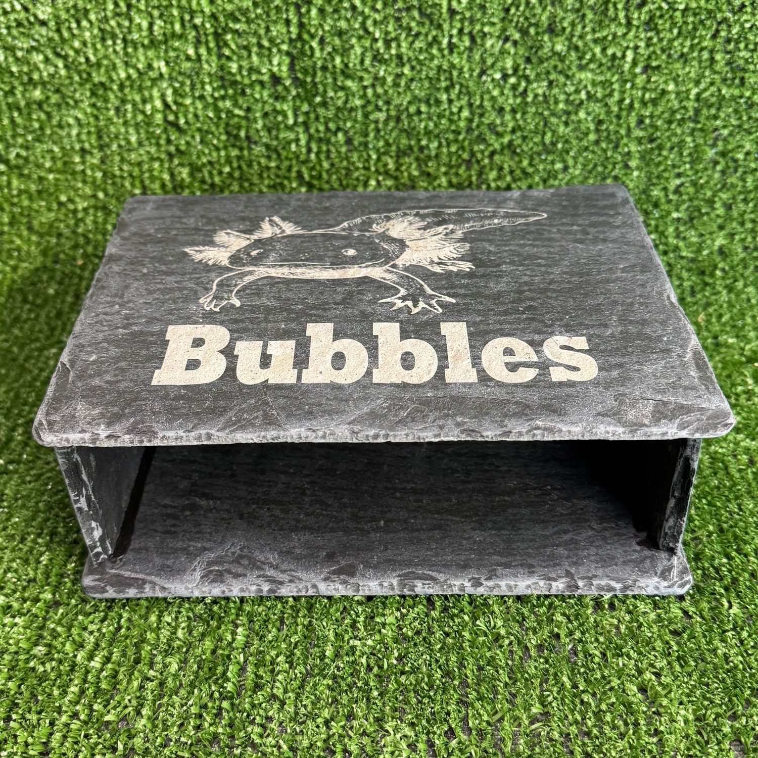 Axolotl​ 7x20x14cm Open Watch Aquarium Slate cave.