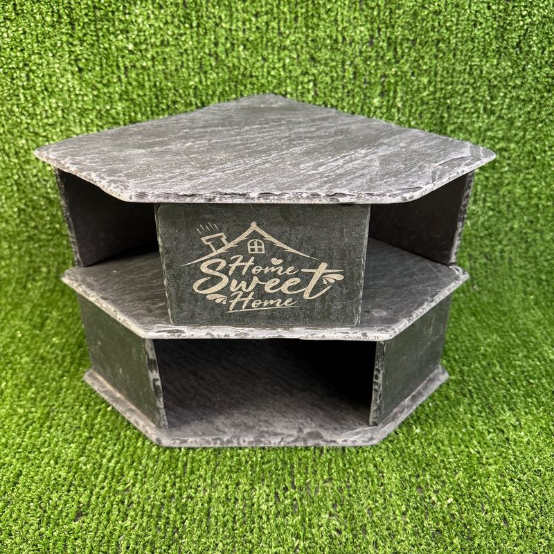 Big Double Home Sweet Home Slate Laser Engraved Cave.