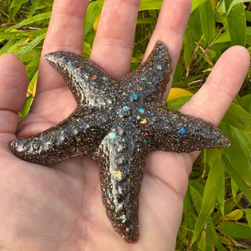 Starfish Multi Coloured Glitter Life size Wildlife Model.