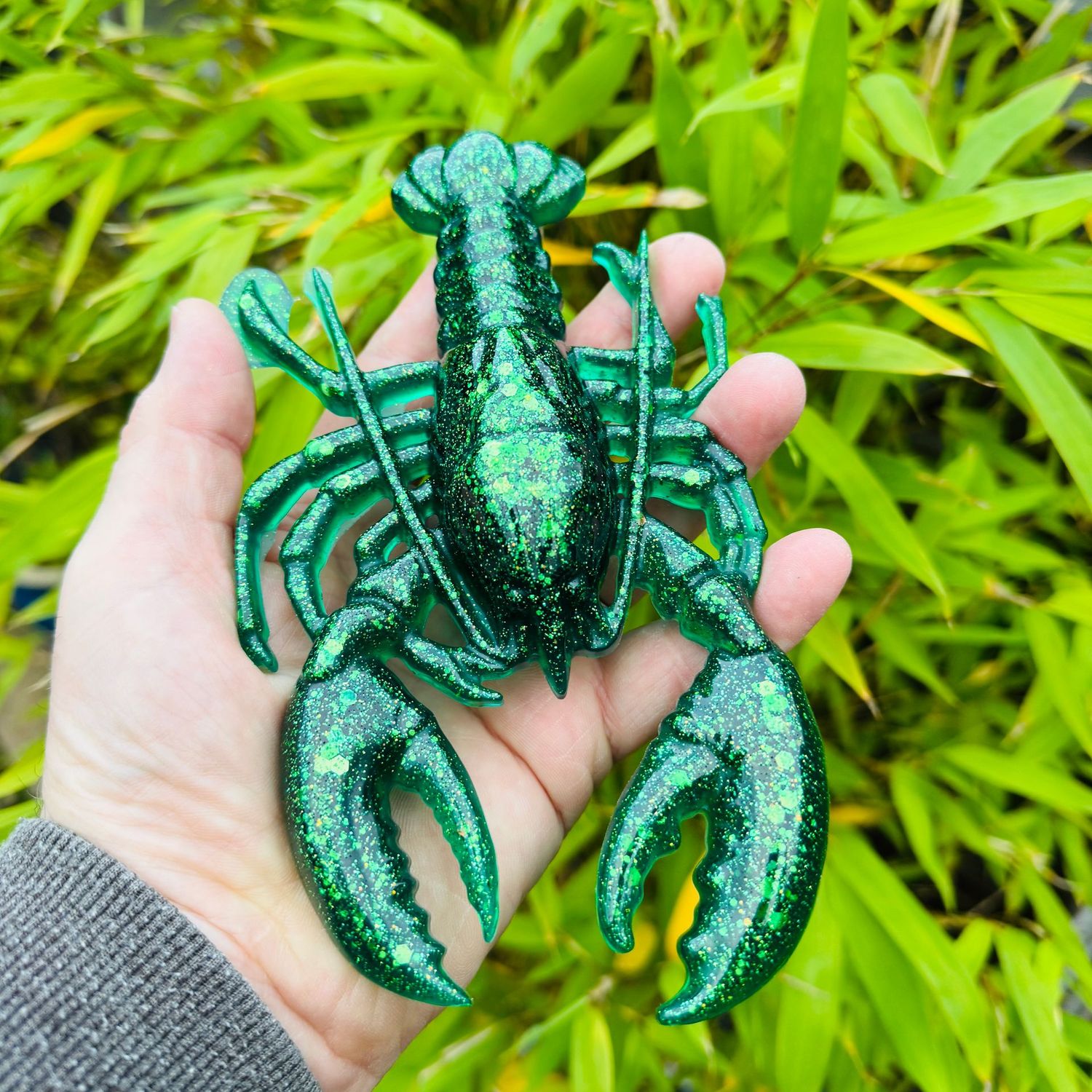 Lobster Sea Green Sparkling Decorative Model Lobster Sea Green Sparkling Decorative Model