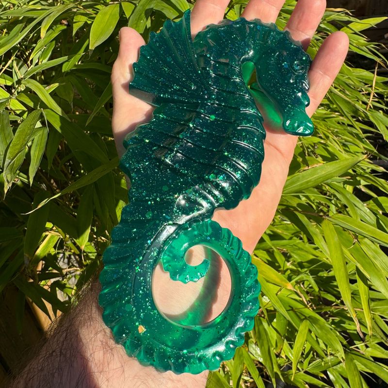 Seahorse Green Sparkling wall art Model