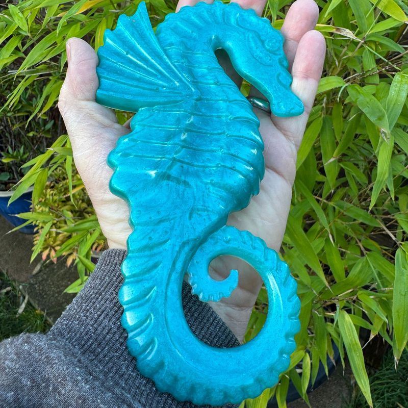 Seahorse Teal wall art Model