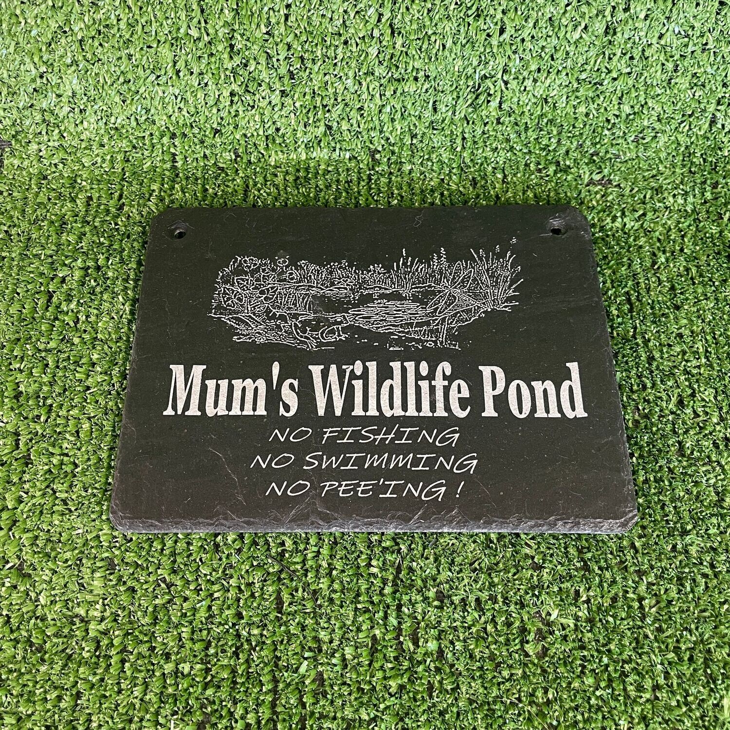 Mums Wildlife Pond Slate Sign Mums Wildlife Pond Slate Sign