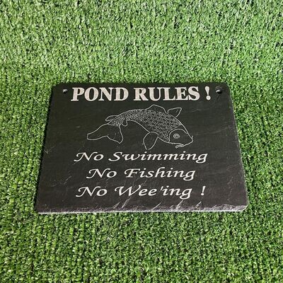 Pond Rules Slate Sign Pond Rules Slate Sign