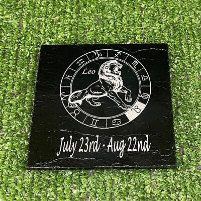 Leo Horoscope Slate Coaster