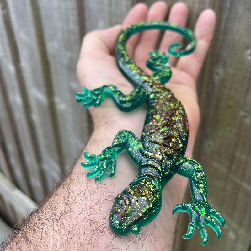 Gecko Lizard Reptile Green & Gold