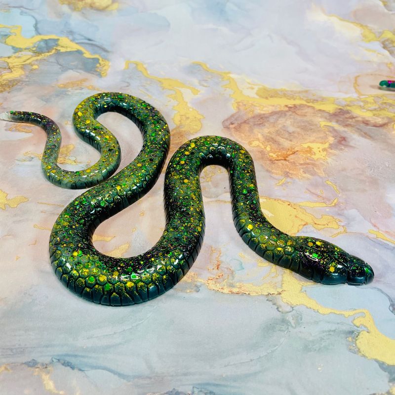 Snake Reptile Black Sparkling Multi Model