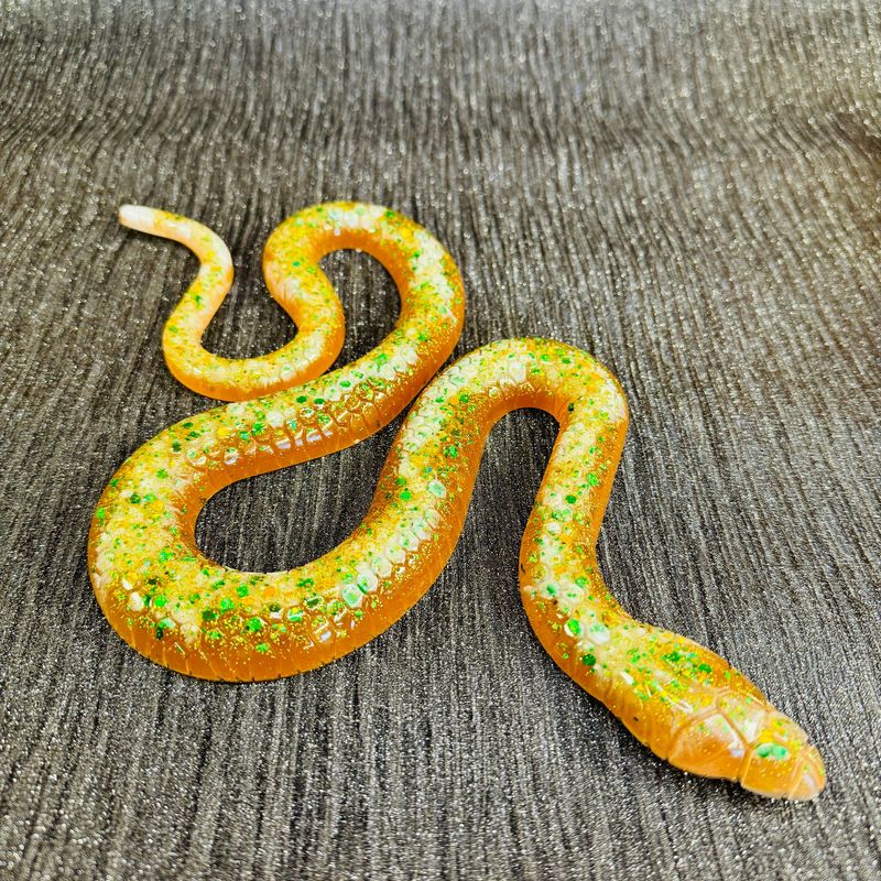 Snake Golden Sparkling Epoxy Resin Reptile Model