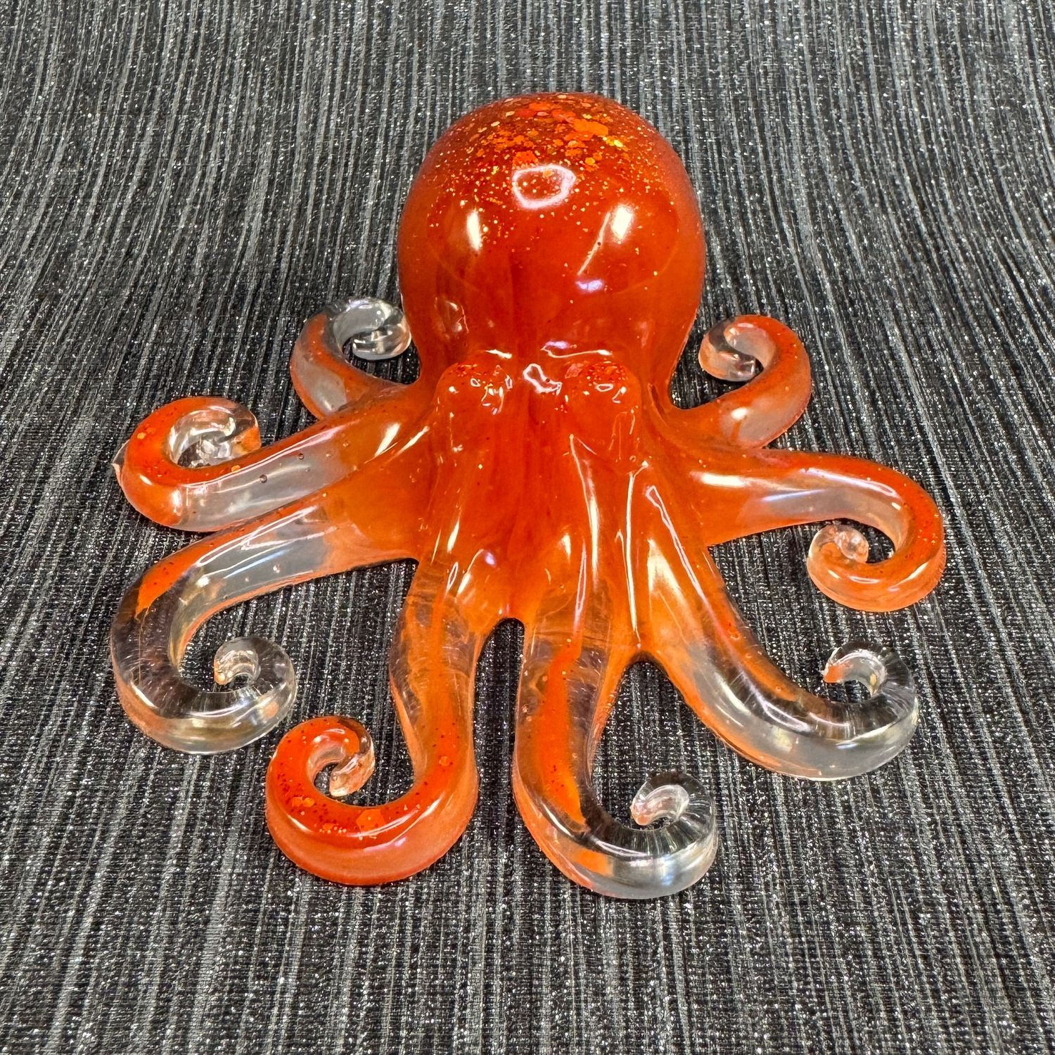 Octopus Resin Model Red and Clear Sparkles Octopus Resin Model Red and Clear Sparkles